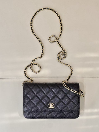 Ch*el woc classic wallet on chain 13x19cm