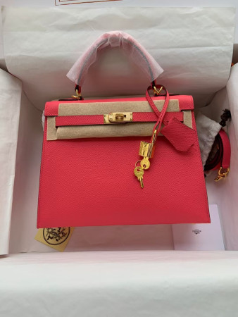 HERMÈS Kelly Silver-tone Hardware 25 28