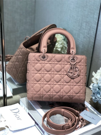 medium lady D*or bag 9.5 x 8 x 4.5 inches