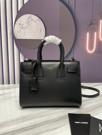 Y*L sac de jour baby in shiny leather black