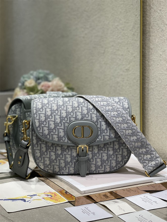 large D*or bobby bag grey D*or oblique jacquard