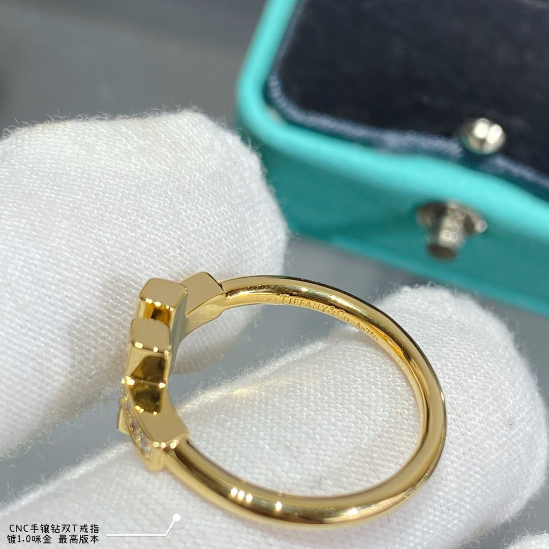 t*f*ny & co. double t Di*m*nd-banded ring