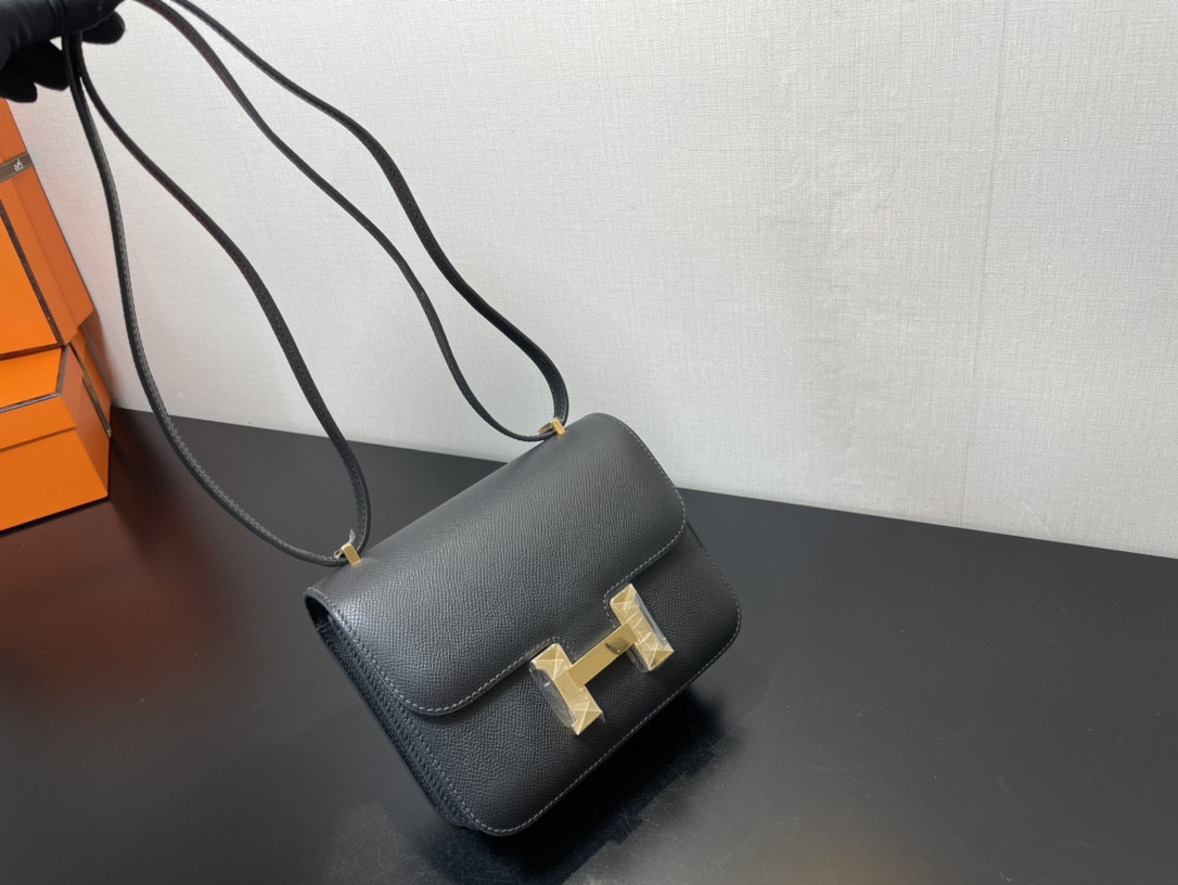 Hermès Constance 19 Epsom Gold Hardware 7.25"  x 6.25"  x 2.25"