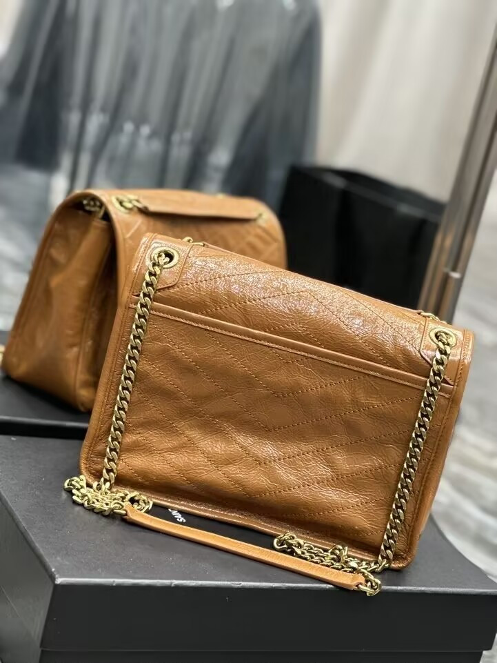 Y*L niki medium in vintage leather shiny 28x20x8.5cm