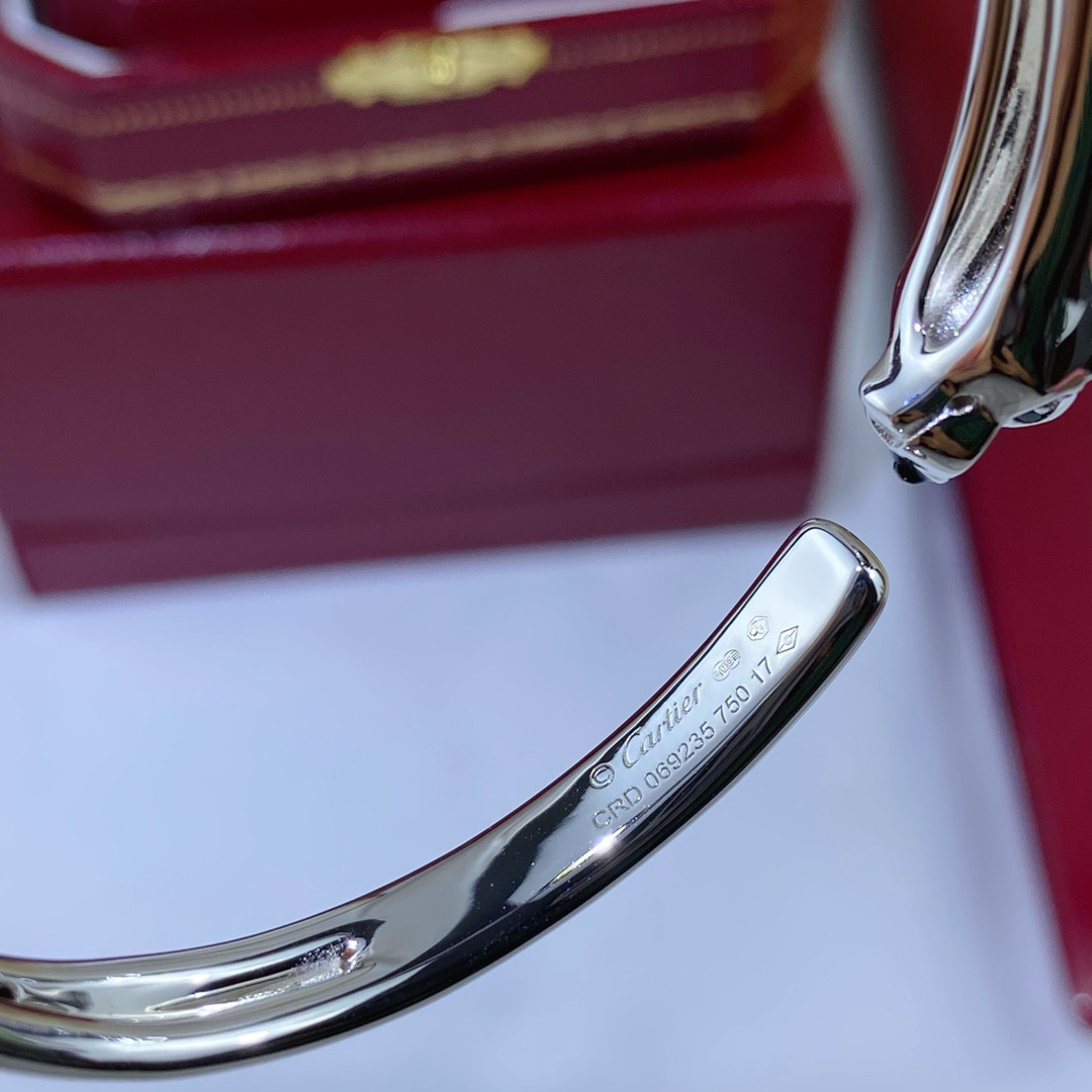 Ca*t*er slim polished leopard bracelet  16-17