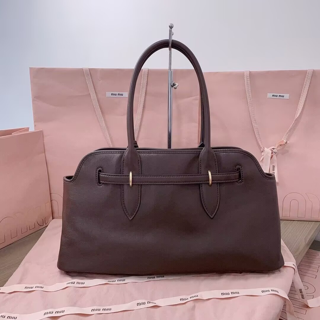 Miu Miu Aventure nappa leather bag 22.5x44x14.5cm