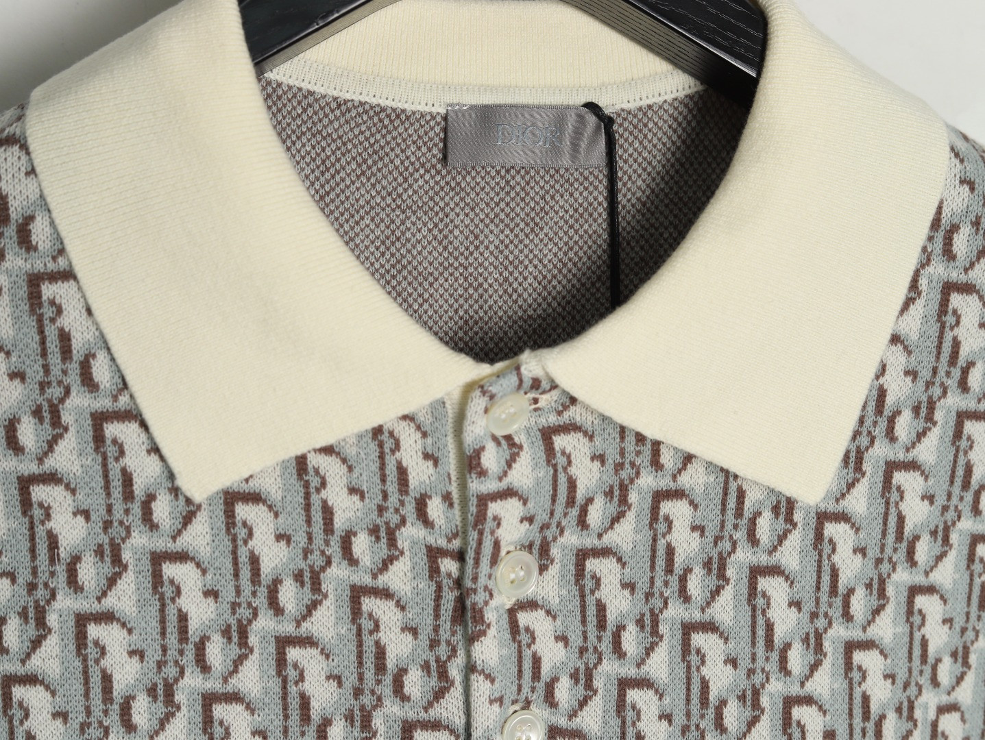 D*or knitting short-sleeved polo shirt