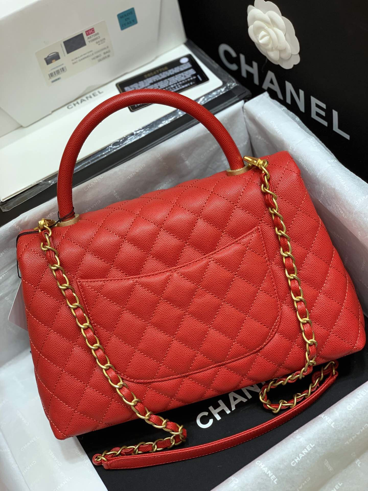 Ch*el coco handle bag medium 28cm