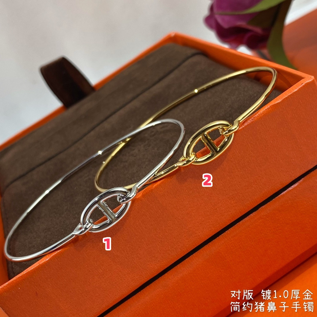 Hermès thin tube pig nose Bracelet