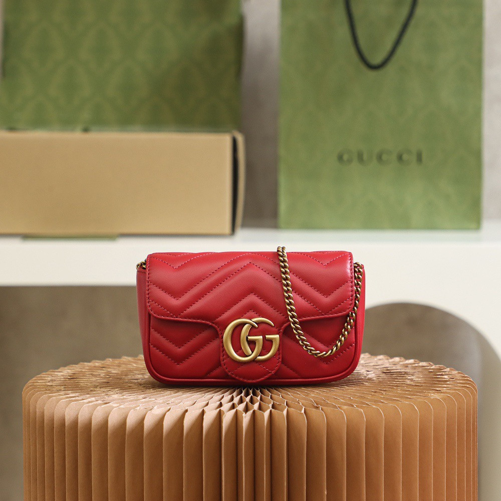 gg marmont matelasse leather S*per mini bag 16.5x10.2x5.1cm