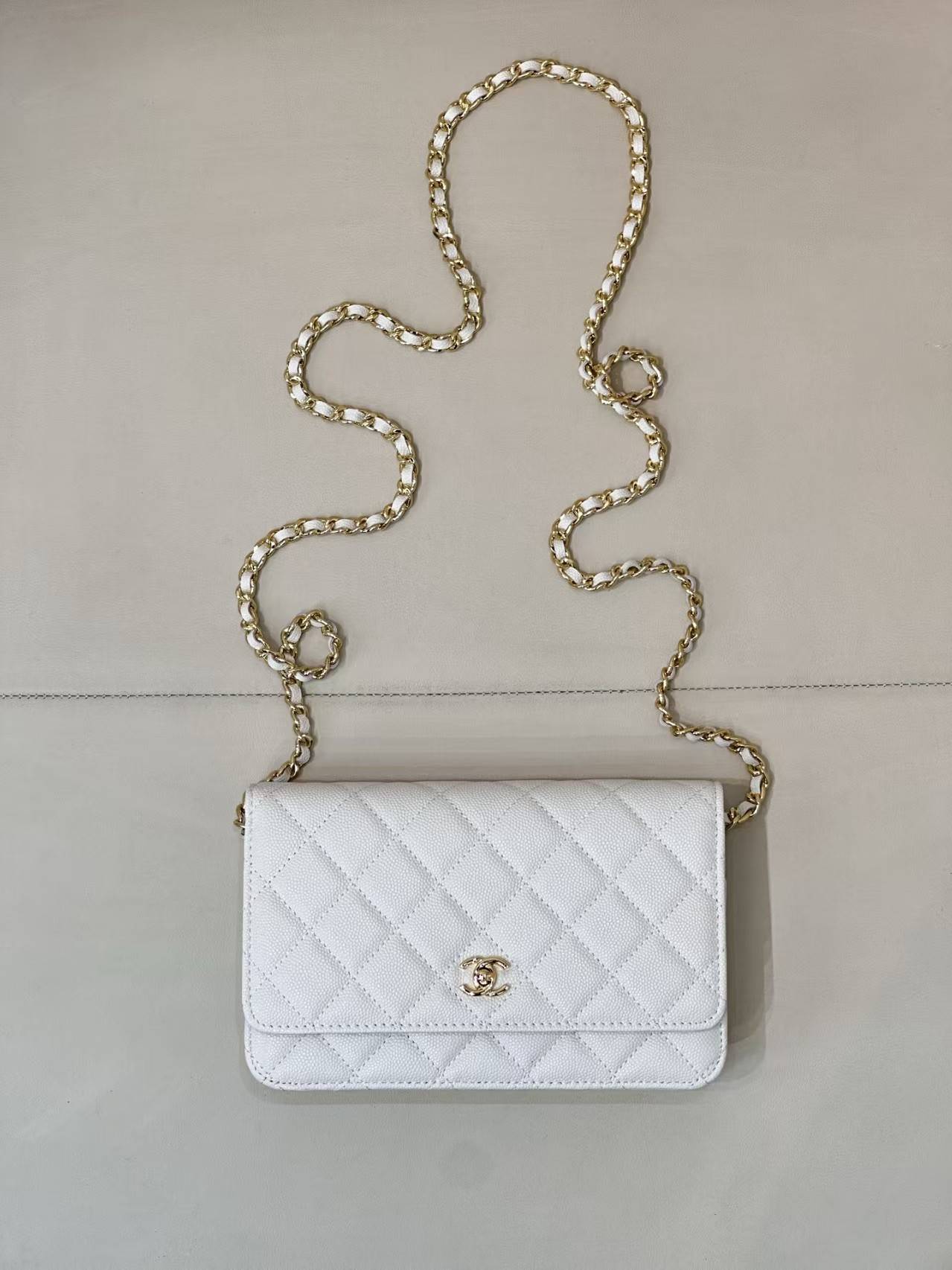 Ch*el woc classic wallet on chain 13x19cm