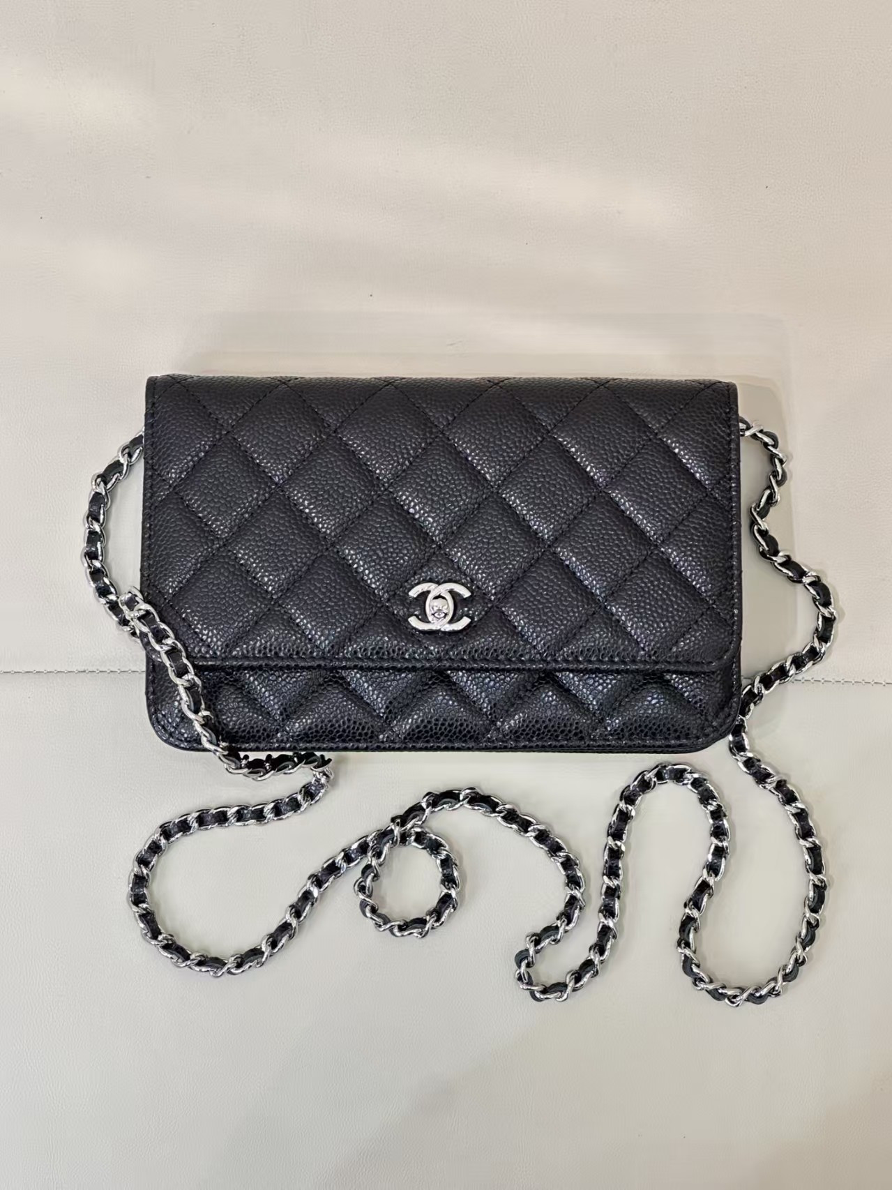 Ch*el woc classic wallet on chain 13x19cm