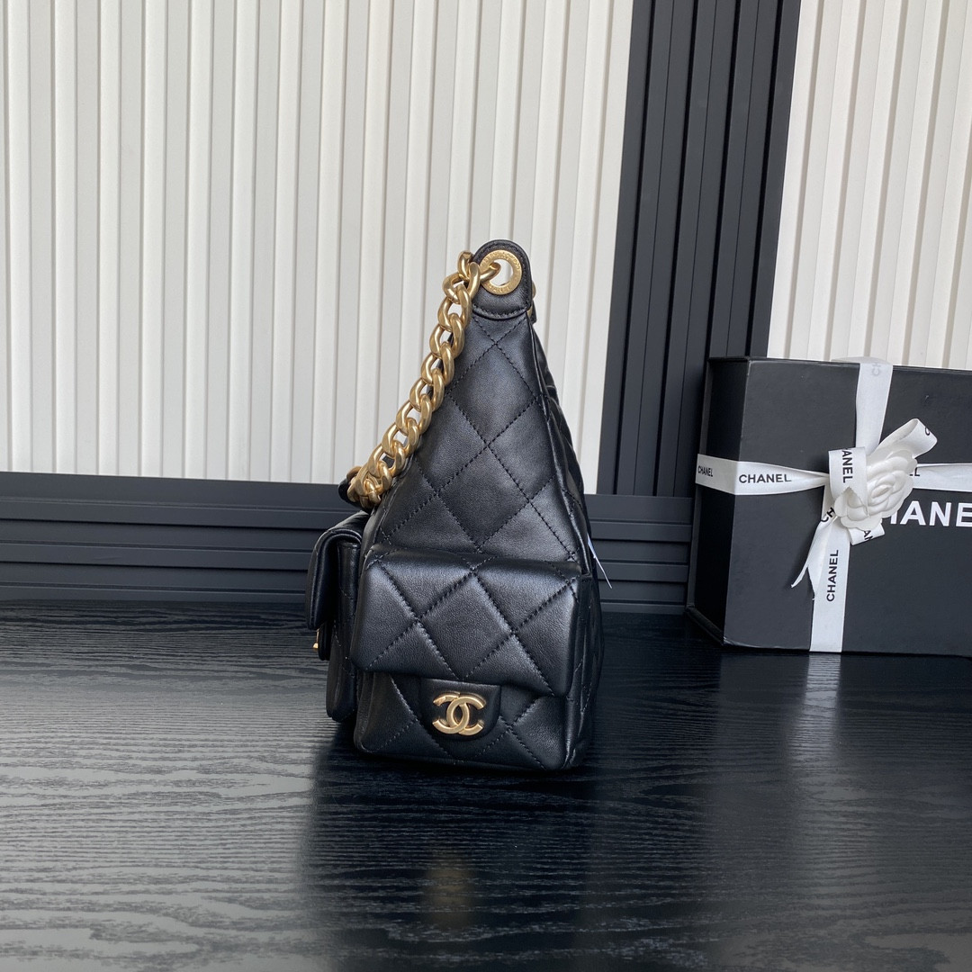 Ch*el 25c maxi hobo bag 27×35×18cm