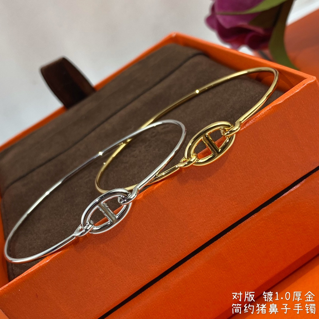 Hermès thin tube pig nose Bracelet