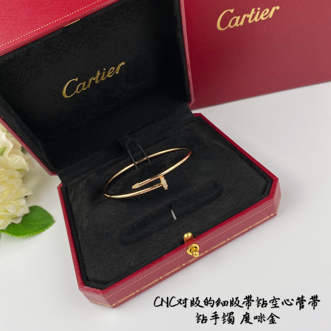 ca*t*er thin version with Di*m*nd hollow tube nail bracelet