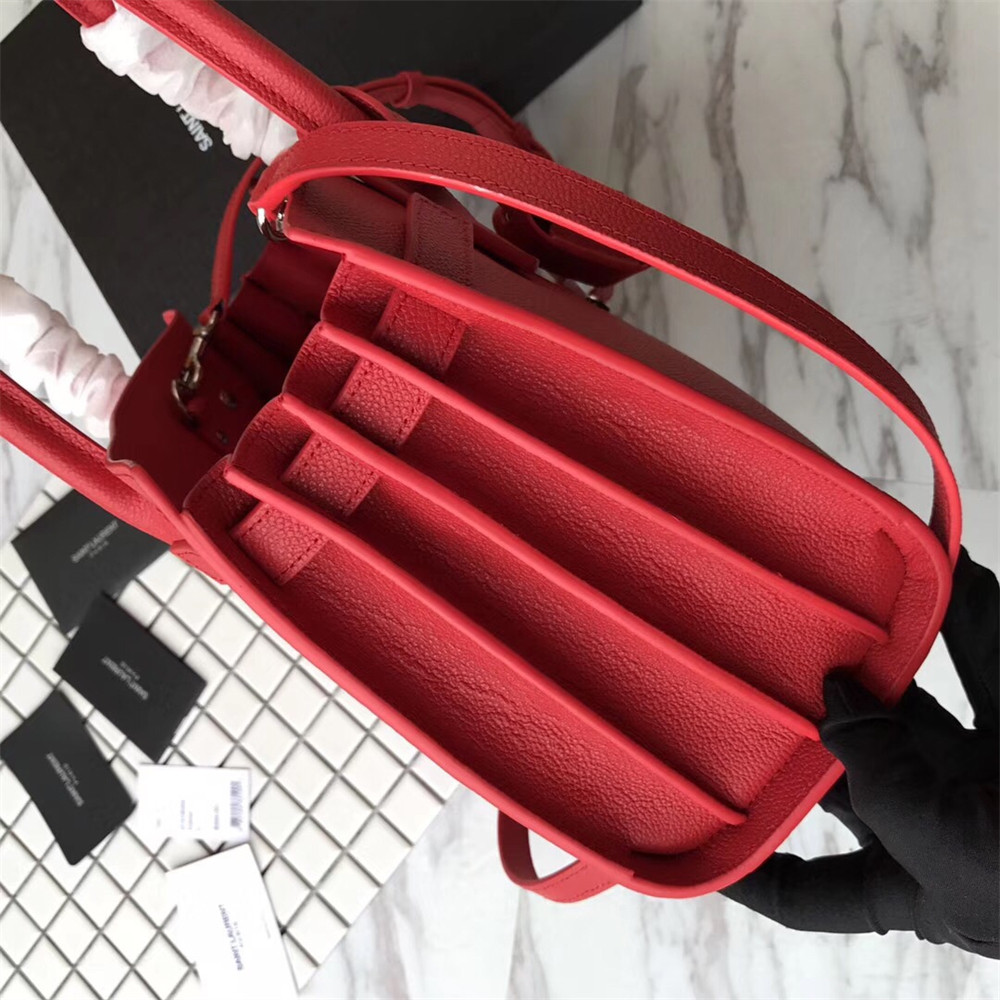 Y*L sac de jour baby in grained leather shiny red