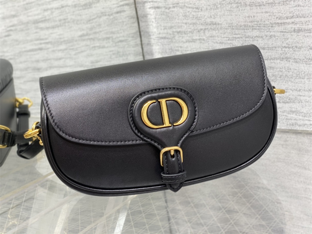 D*or bobby east-west bag latte box calfskin black