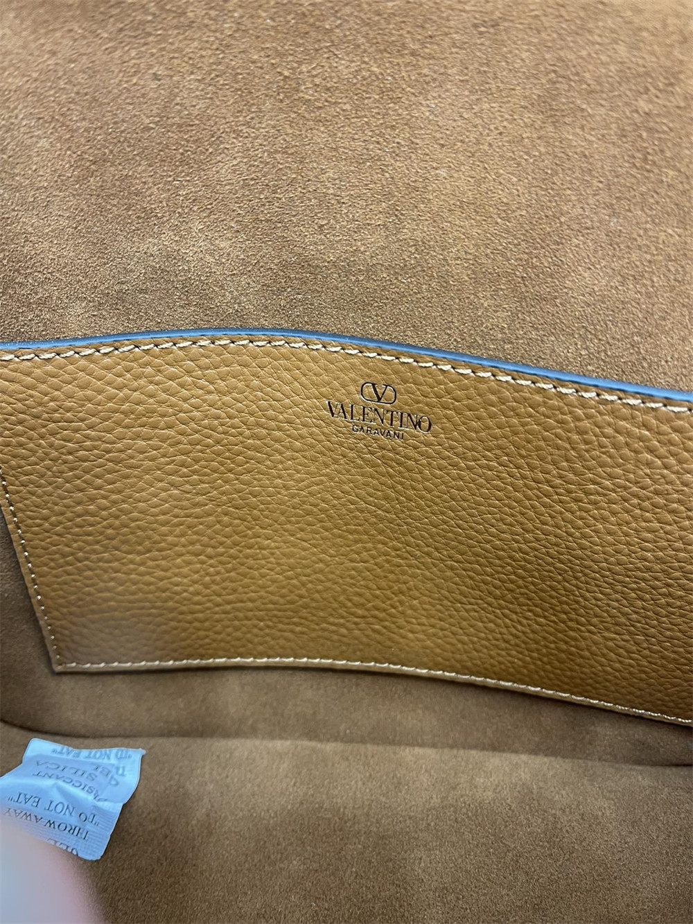 VALENTINO GARAVANI ALLTIME GRAINY CALFSKIN SHOULDER BAG BROWN