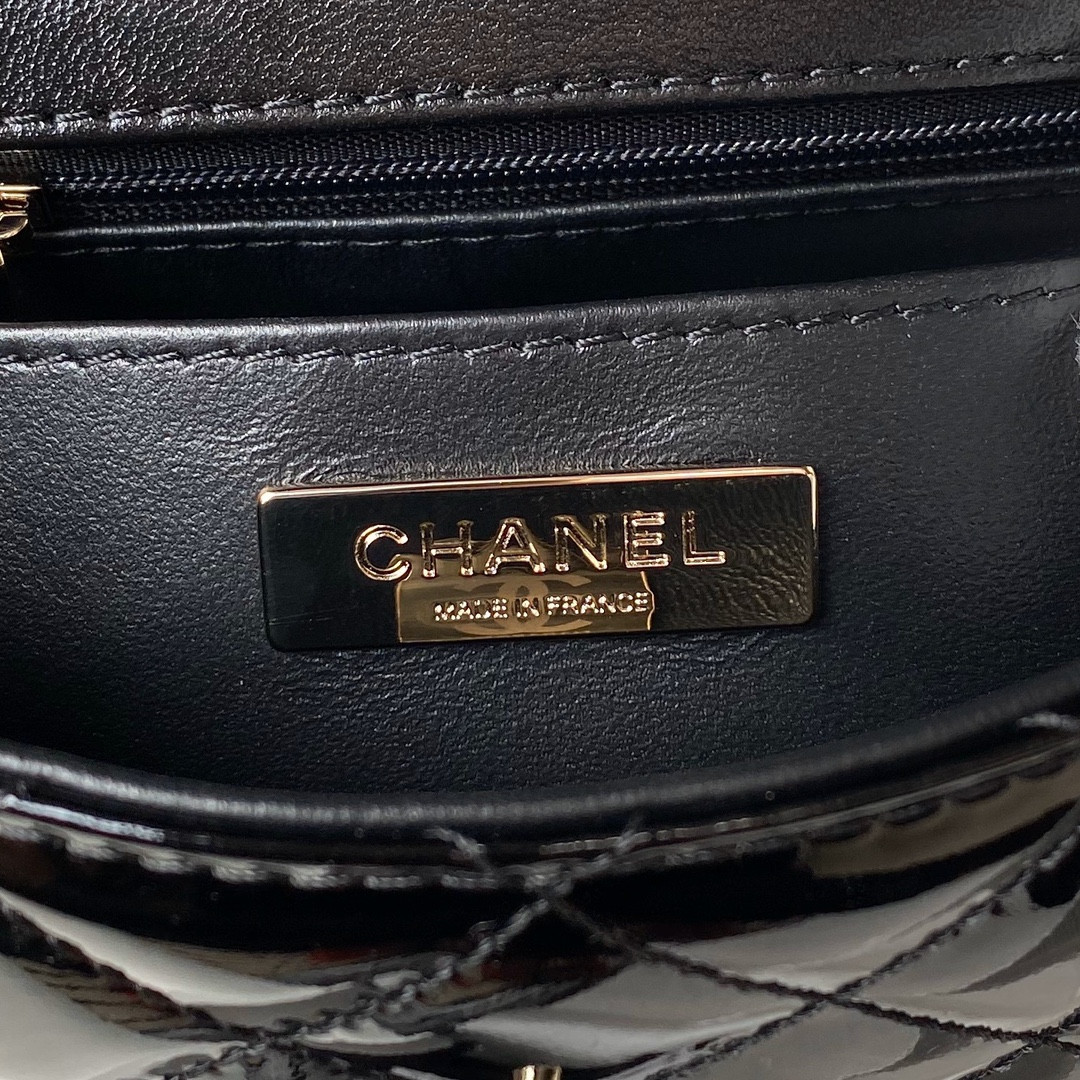 Ch*el flap bag & star coin purse black 15.5×24×7.5cm