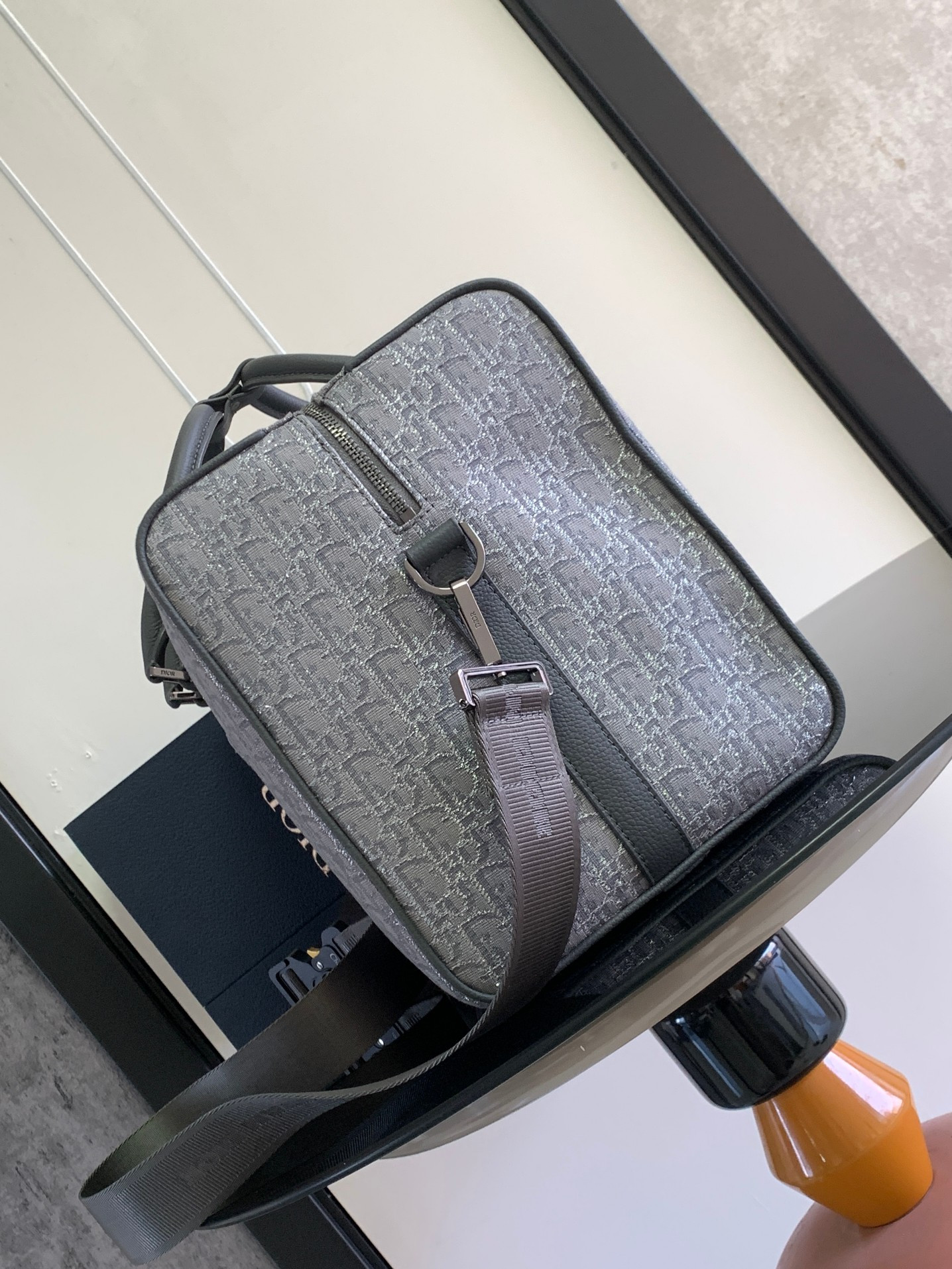 D*or lingot bag gray 50 x 25 x 21.5 cm