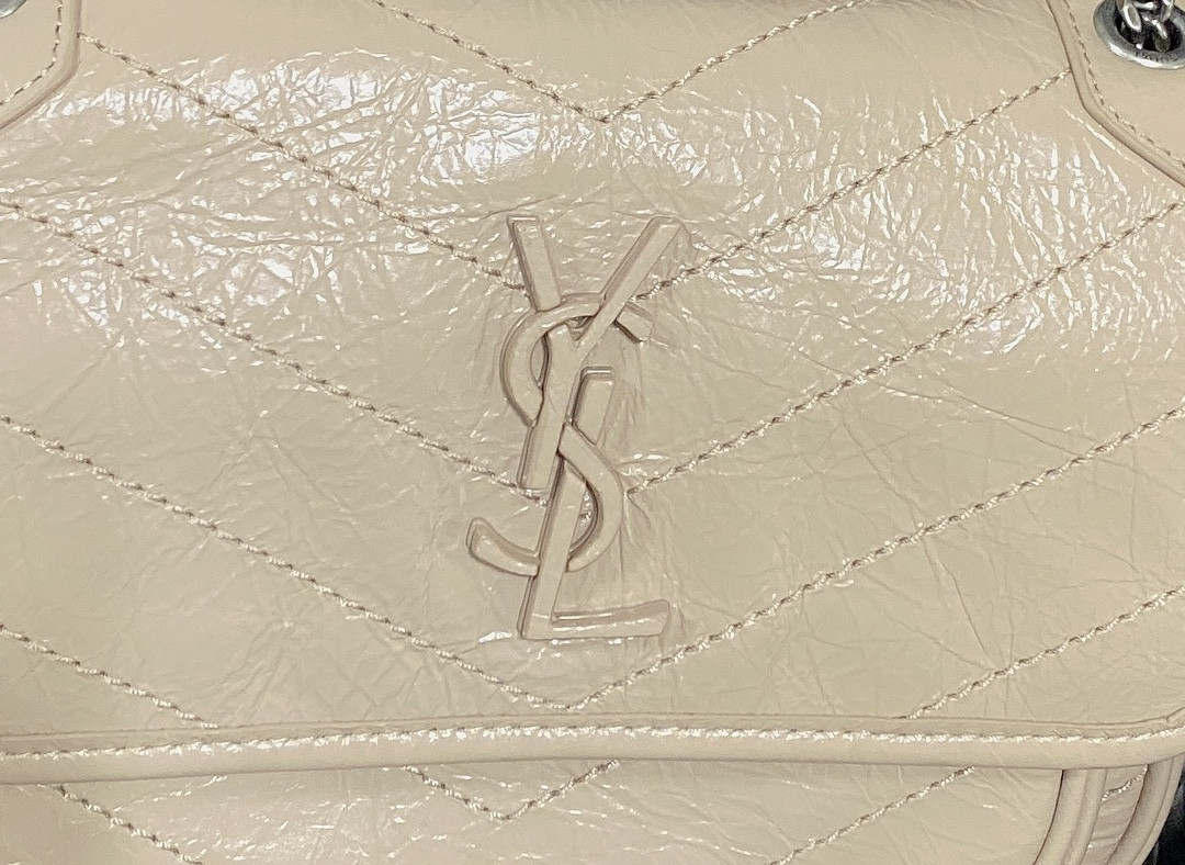 Y*L niki baby in vintage leather beige 8.2 x 6 x 2.9 inches