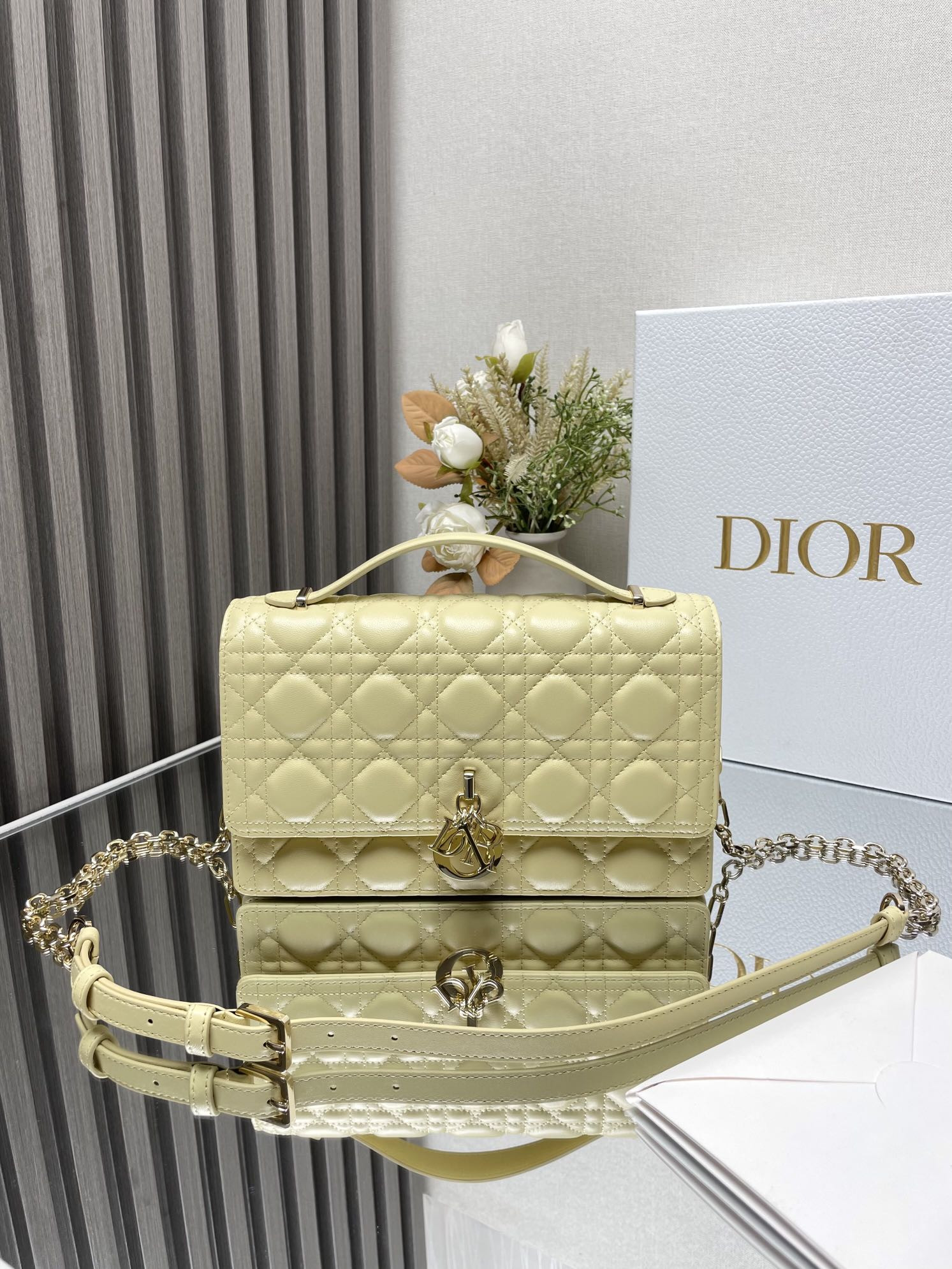 my D*or top handle bag 9.5 x 5.5 x 3 inches