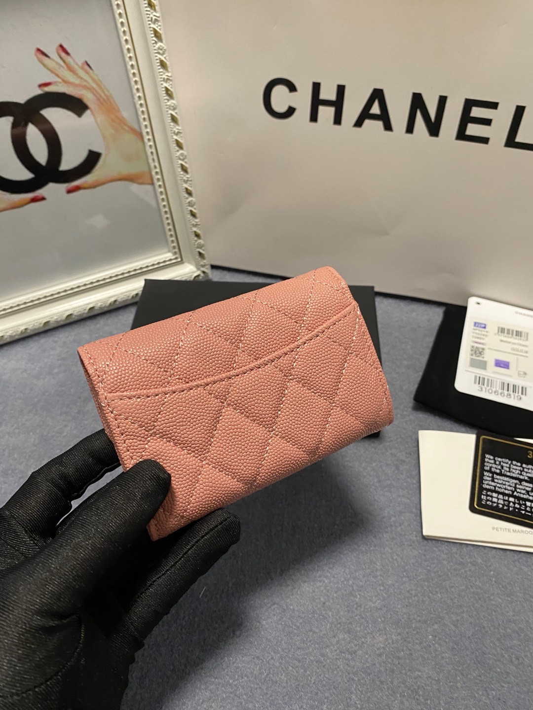 Ch*el card holder 11.3 x 7.5 x 2.5 cm