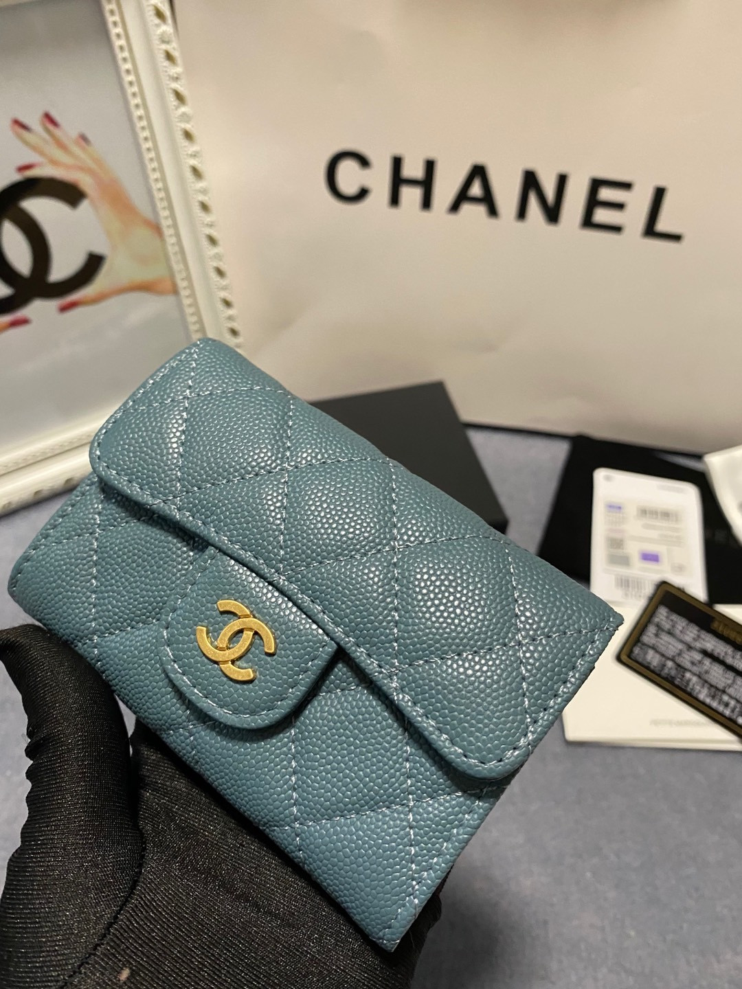 Ch*el card holder 11.3 x 7.5 x 2.5 cm