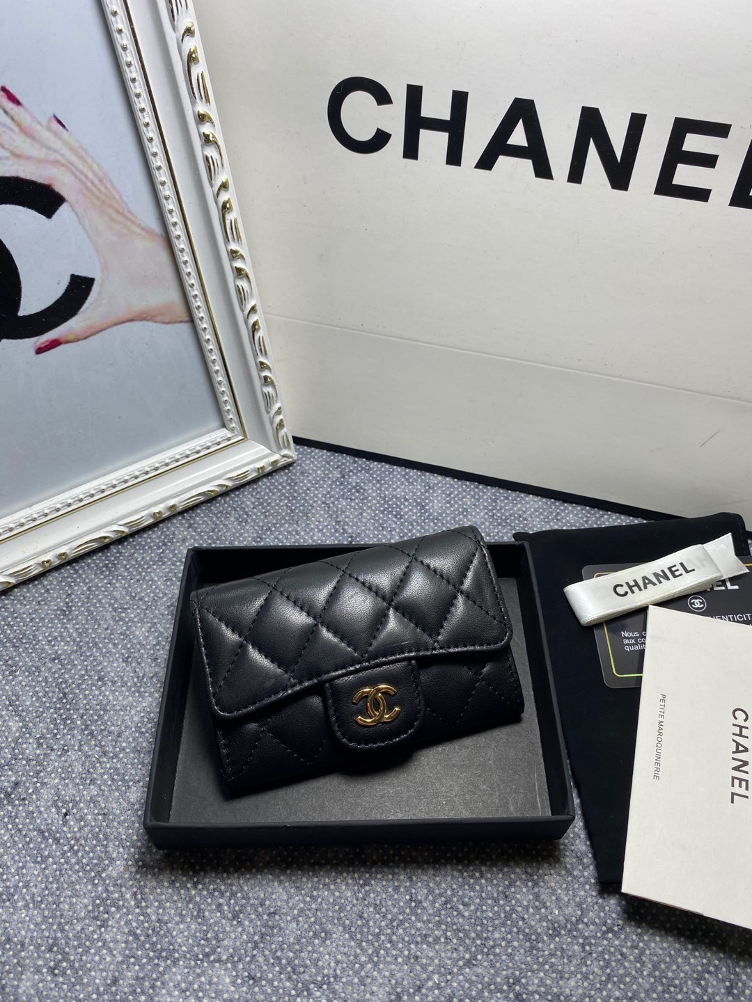 Ch*el card holder 11.3 x 7.5 x 2.5 cm