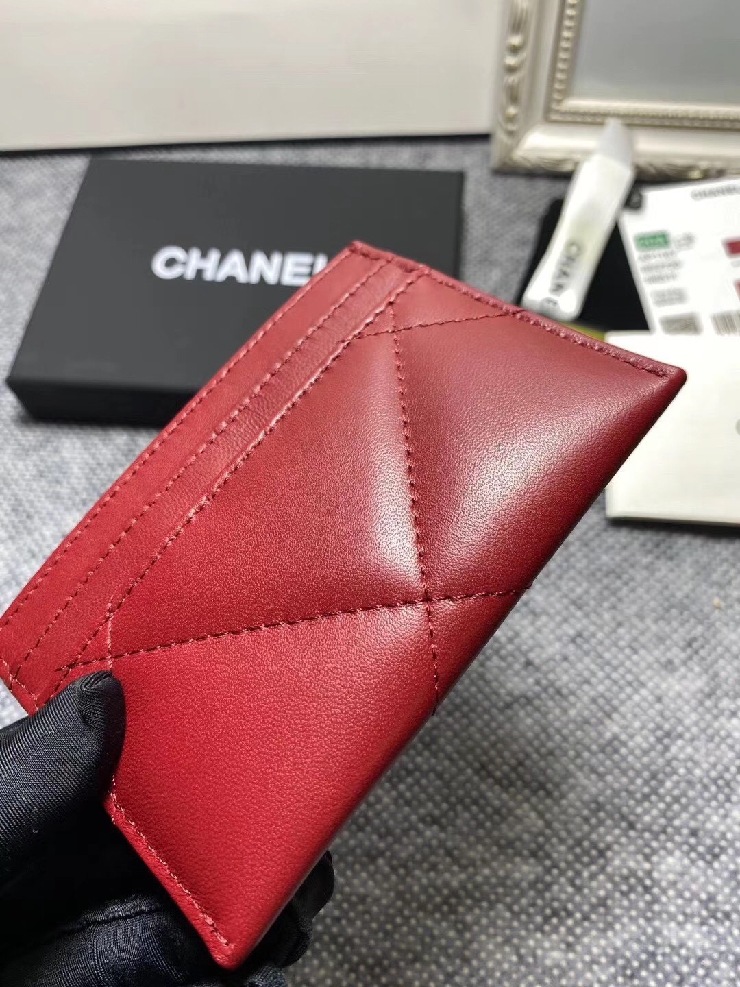 Ch*el card holder 11.2×7.5×0.5cm