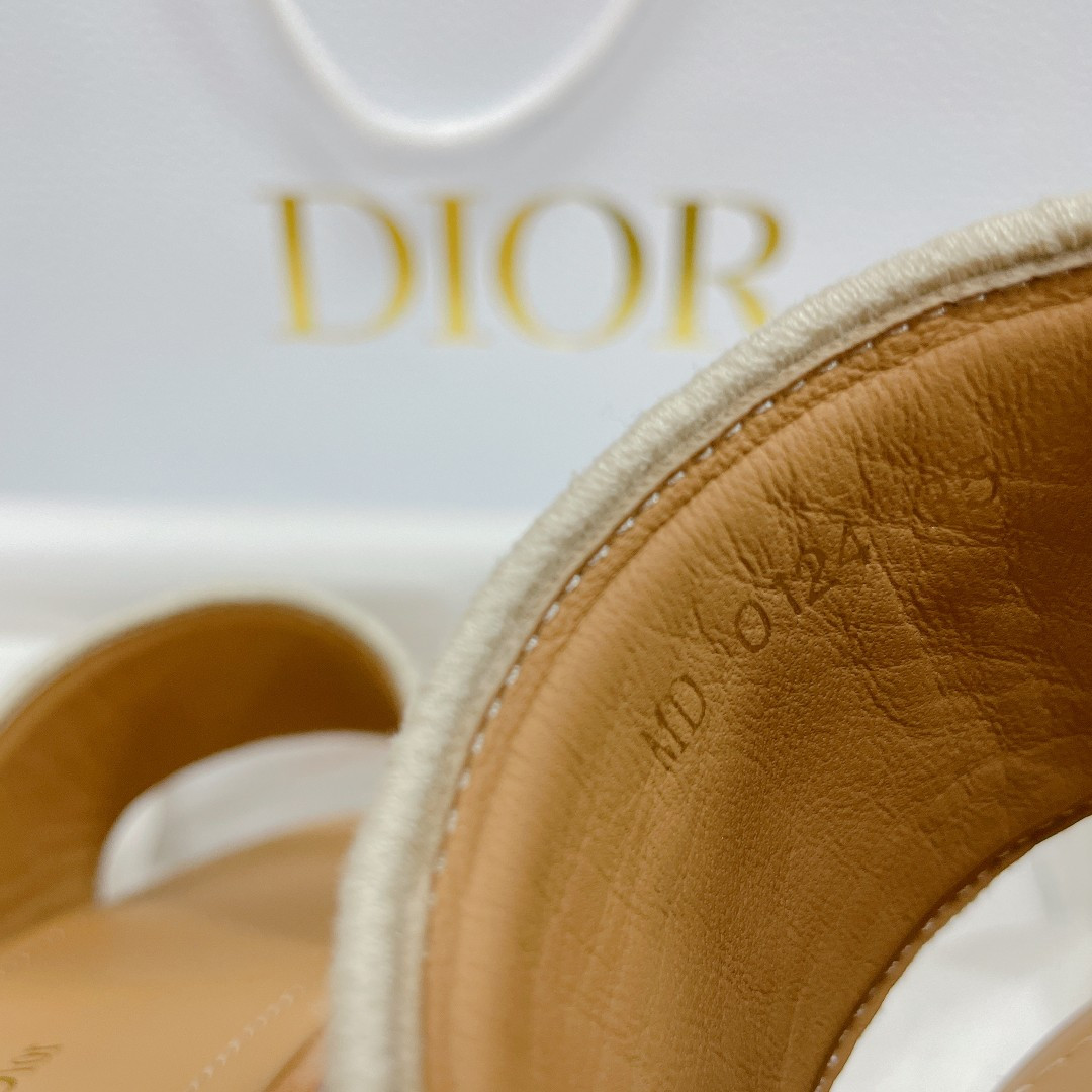 ua D*oriviera dway platform slide white embroidered cotton