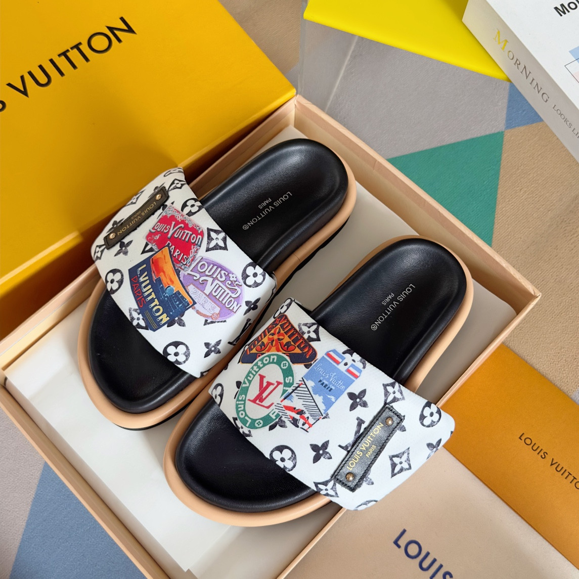 LV Pool Pillow Flat Comfort Mule