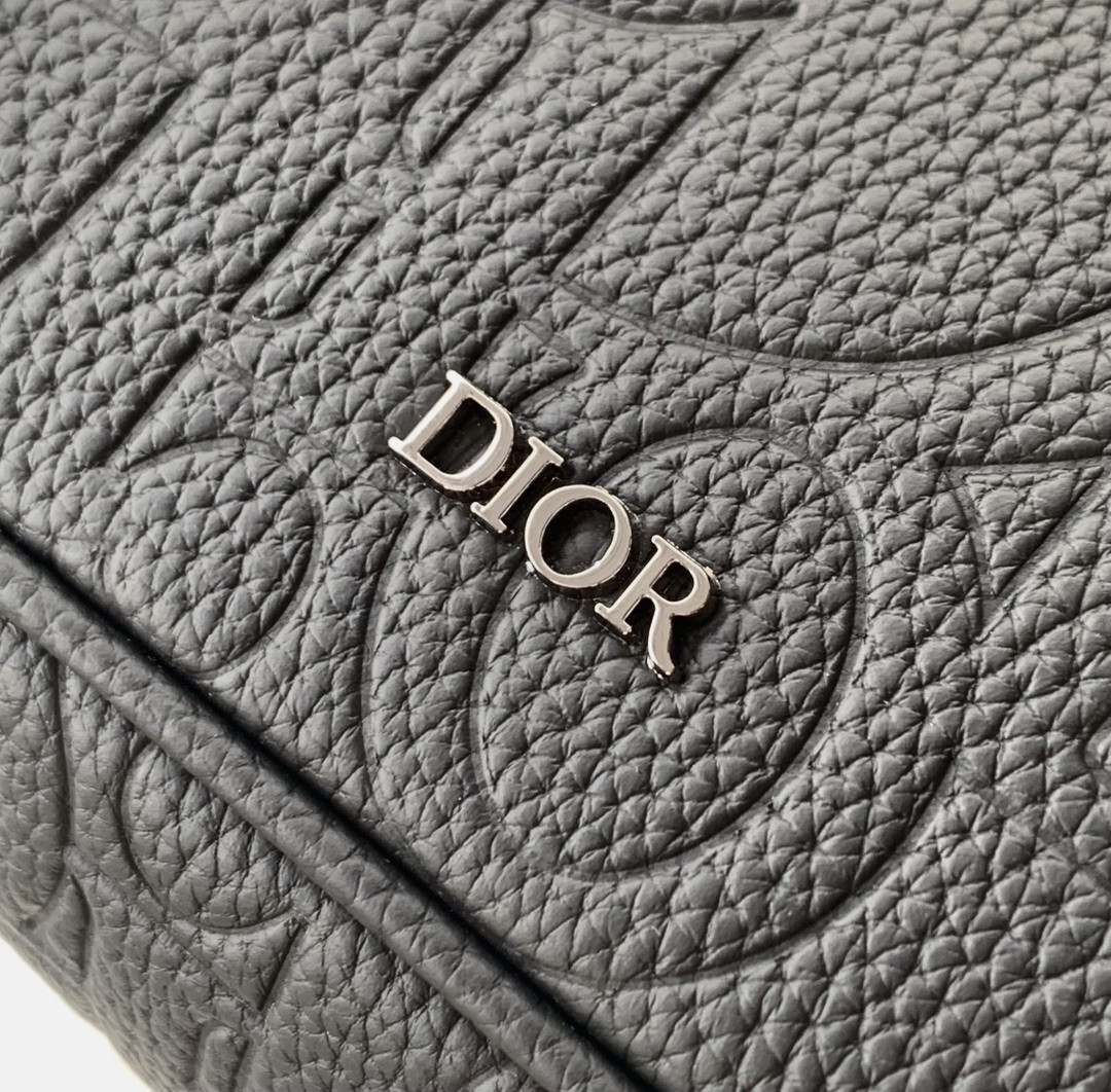 D*or hit the road messenger bag with flap black D*or gravity leather and black grained calfskin 24 x 18 x 8 cm