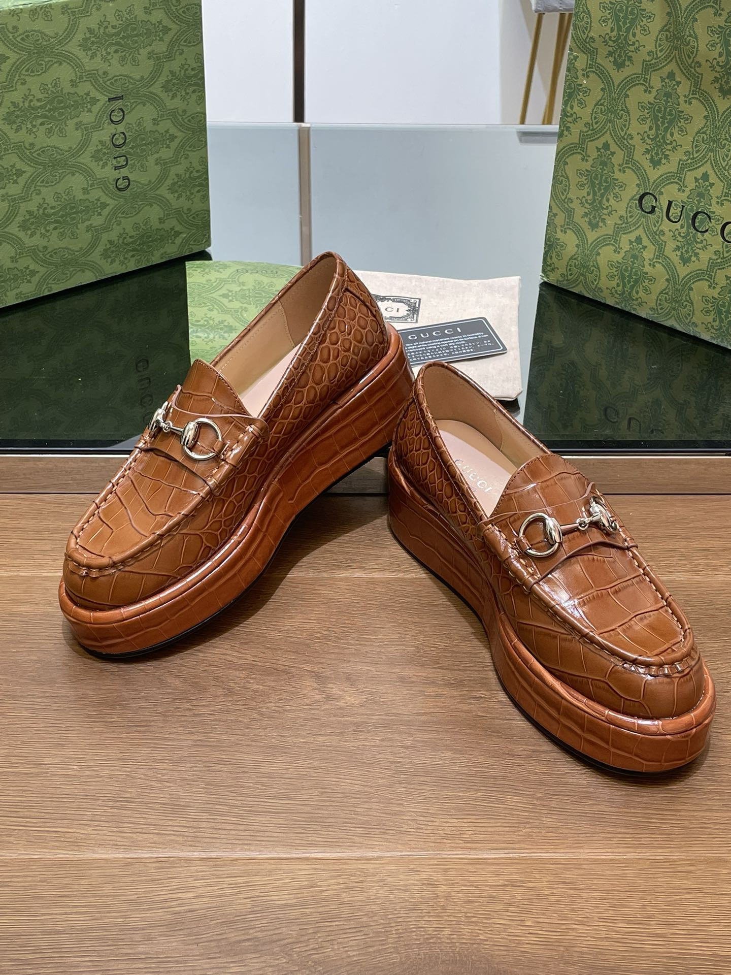 ua G*u*i horsebit wedge loafer