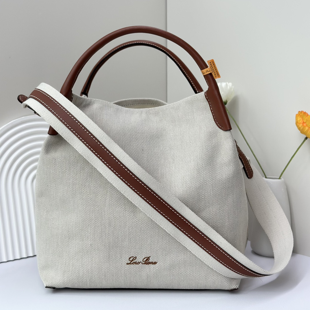 L**o p*ana large bale bag cotton, linen 24 x 20 x 27 cm