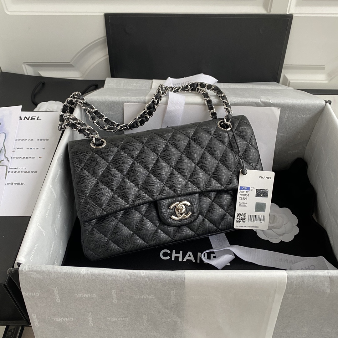 Ch*el classic flap bag 15.5×25.5×6.5cm