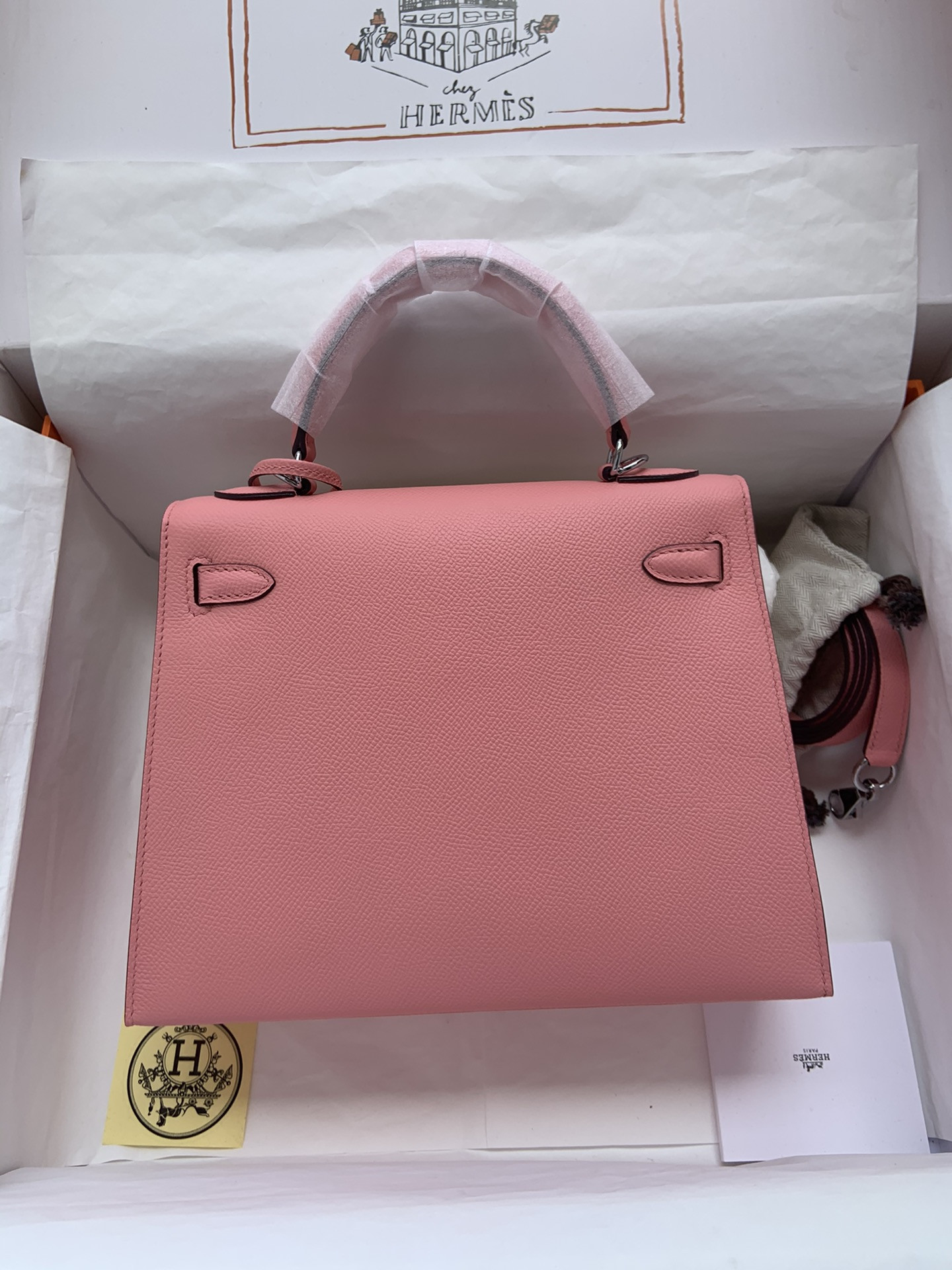 HERMÈS Kelly Silver-tone Hardware 25 28