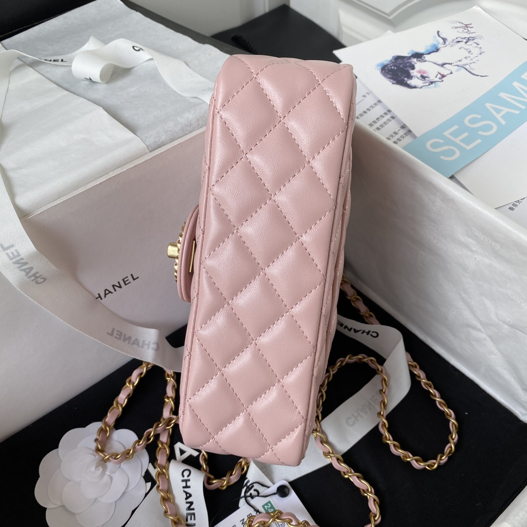 Ch*el mini classic handbag with top handle 12 × 20 × 6 cm