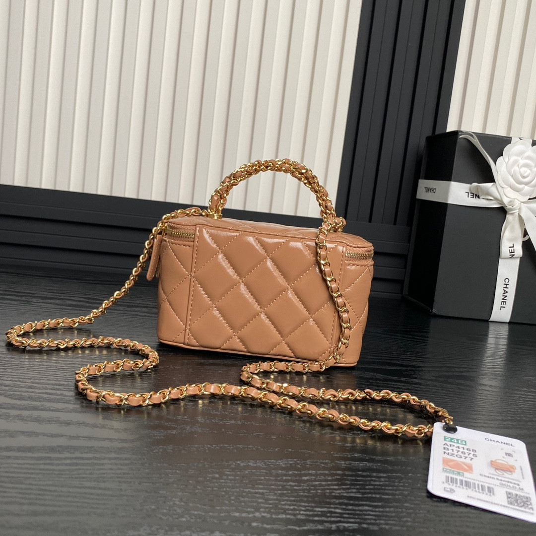 Ch*el clutch with chain 9.5x 17x 8cm