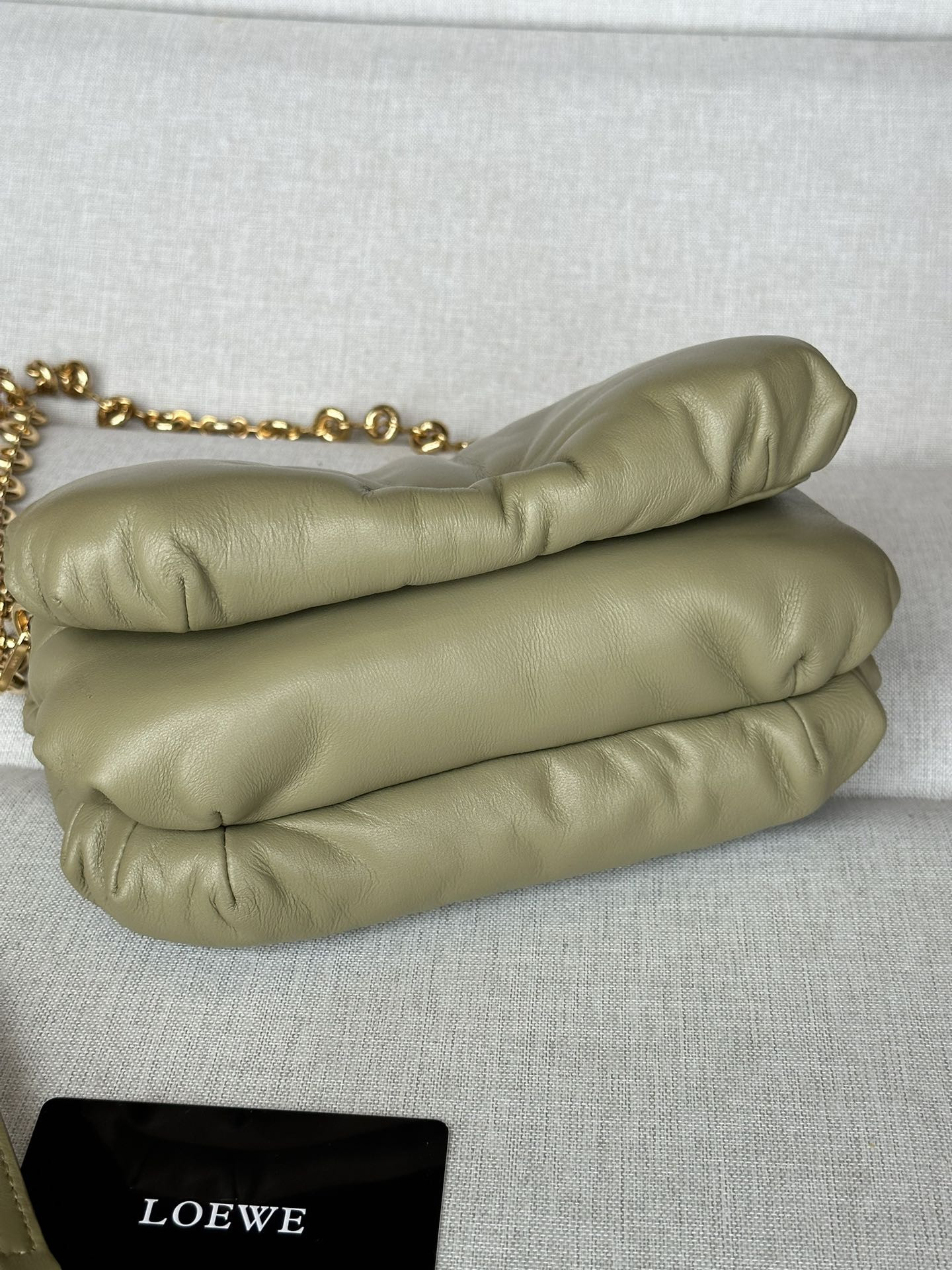 L0ew* mini puffer goya bag in shiny nappa lambskin 20x13x6cm