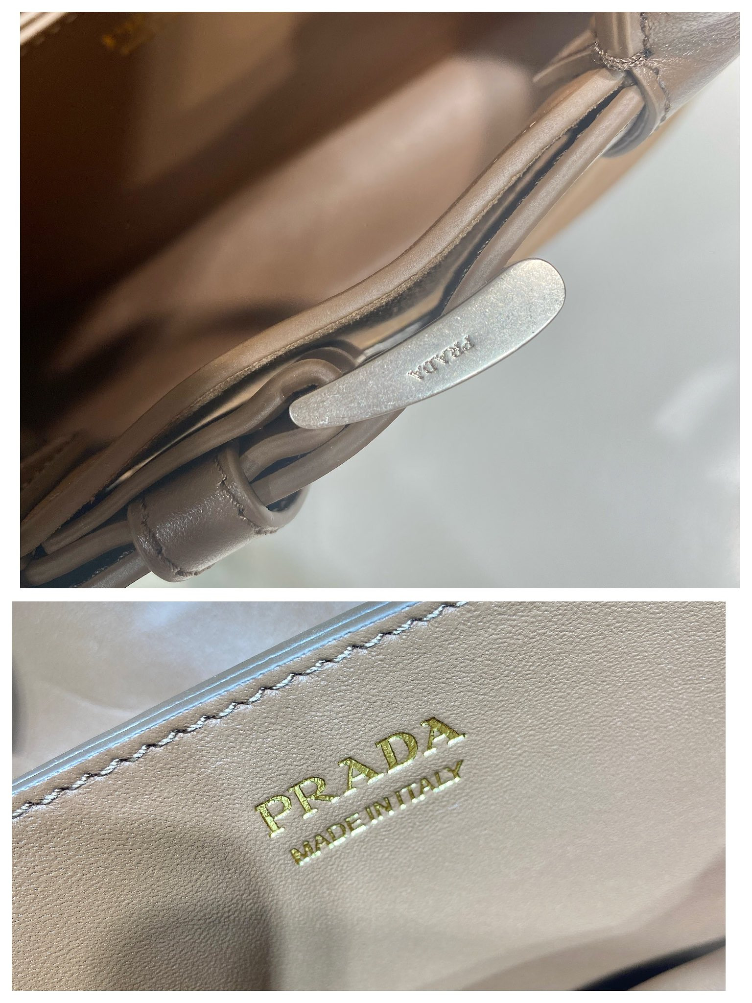 Pra*a large Pra*a buckle suede bag with belt 27.5x37.5x14cm