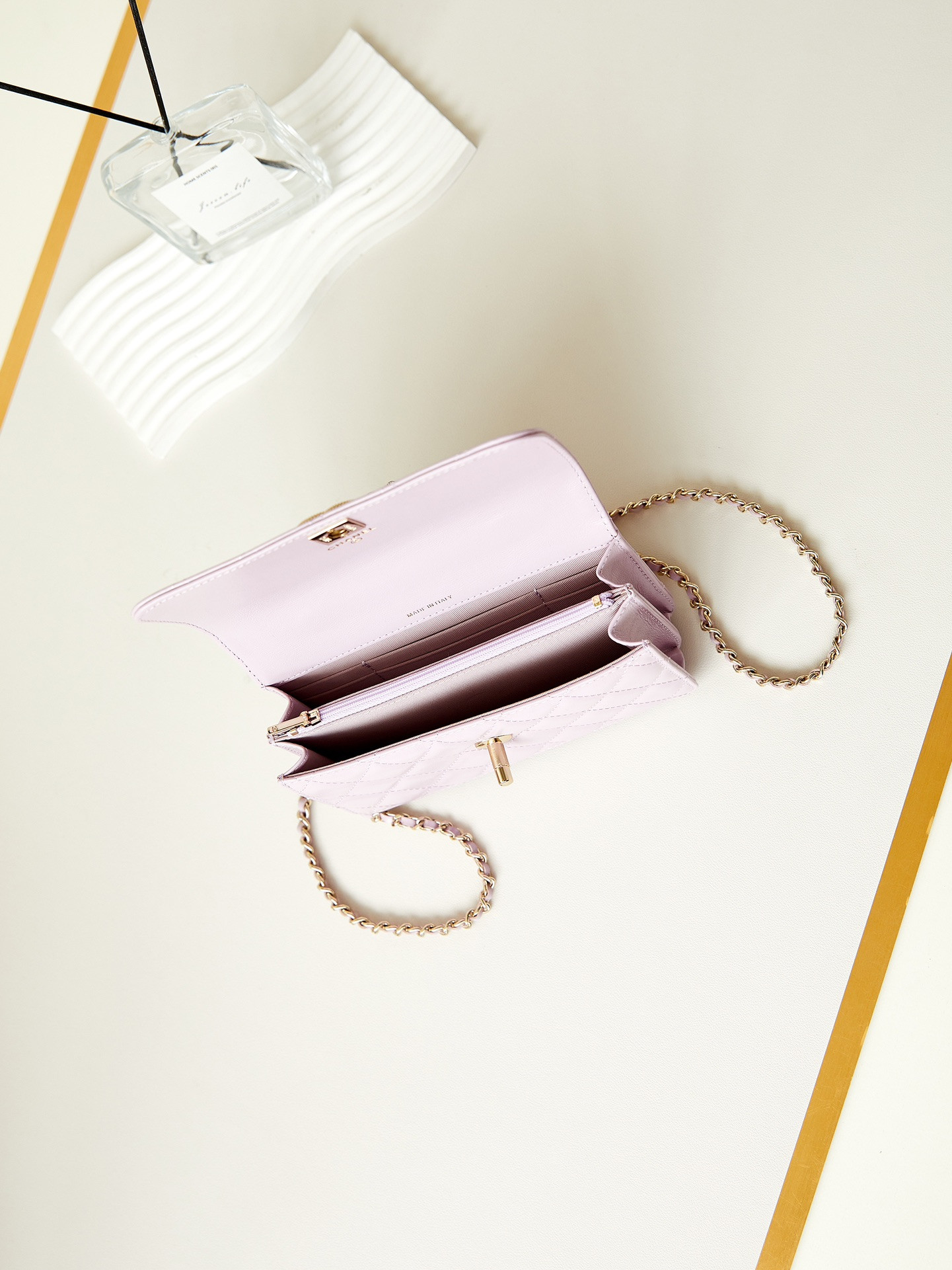 Ch*el 24p woc classic wallet on chain 11x18.5x6cm