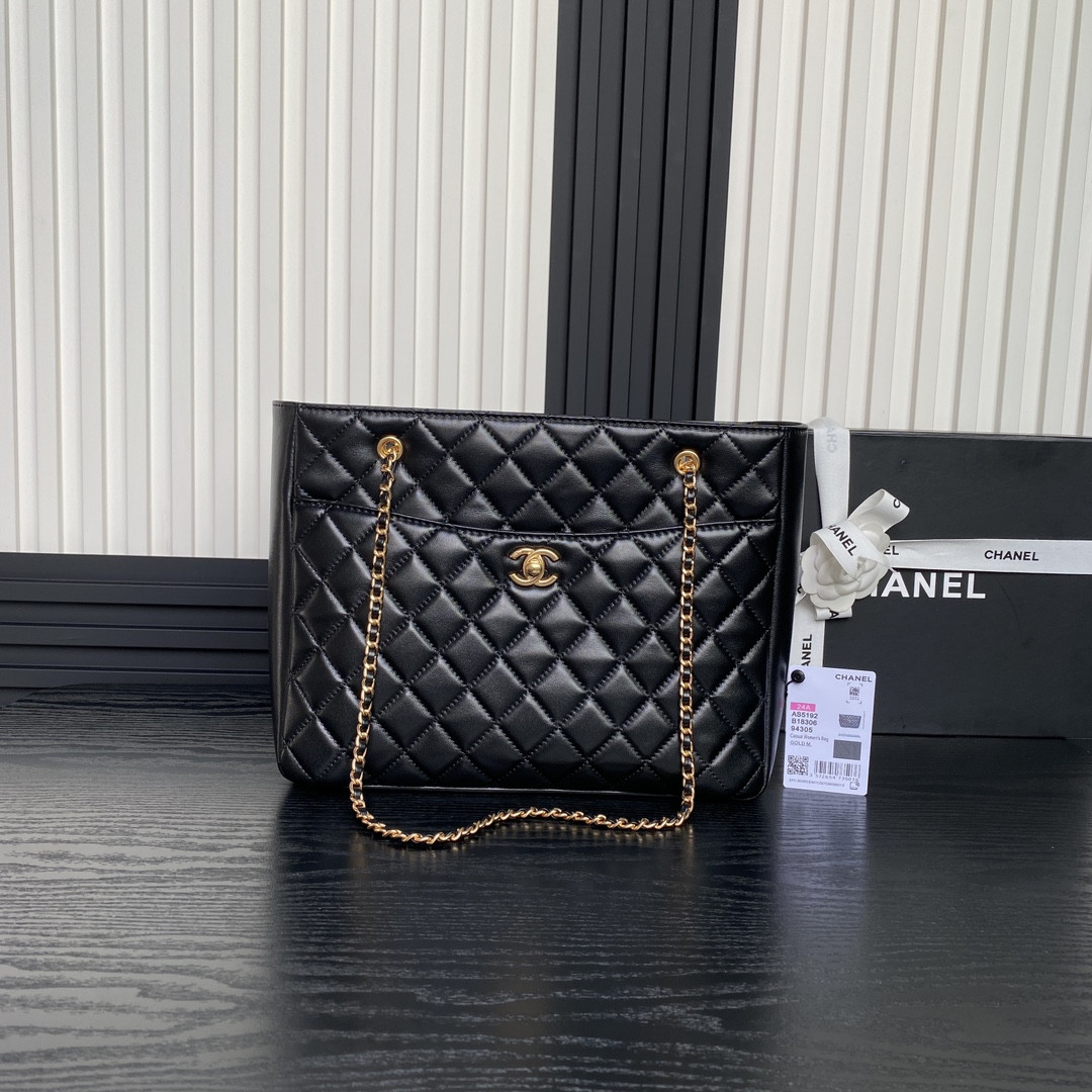 Ch*el shopping bag lambskin 24×32×12cm