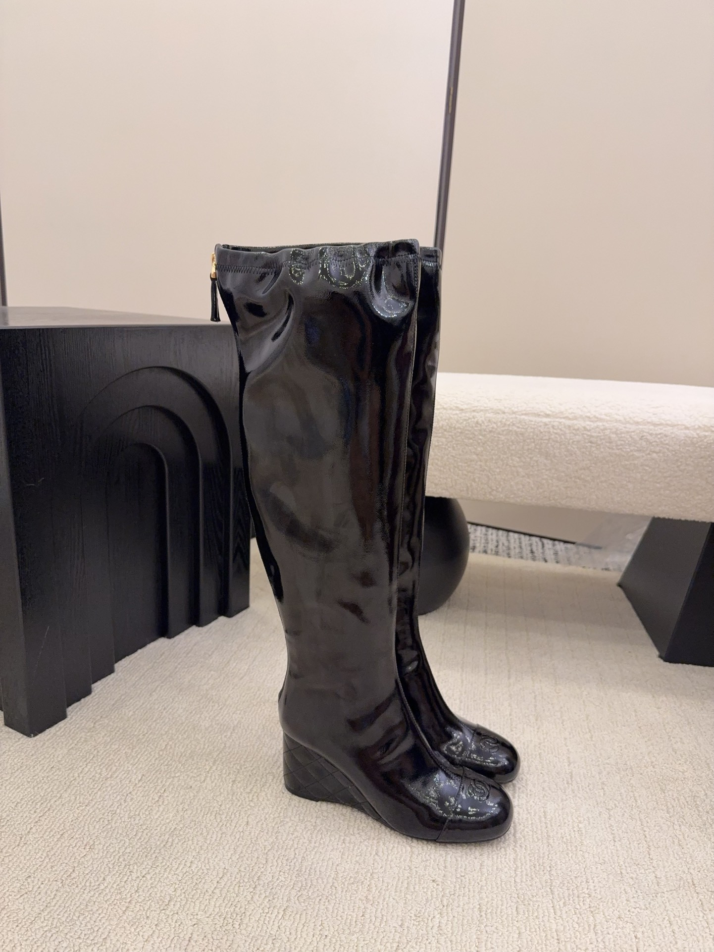 ua Ch*el high boots 7cm heel
