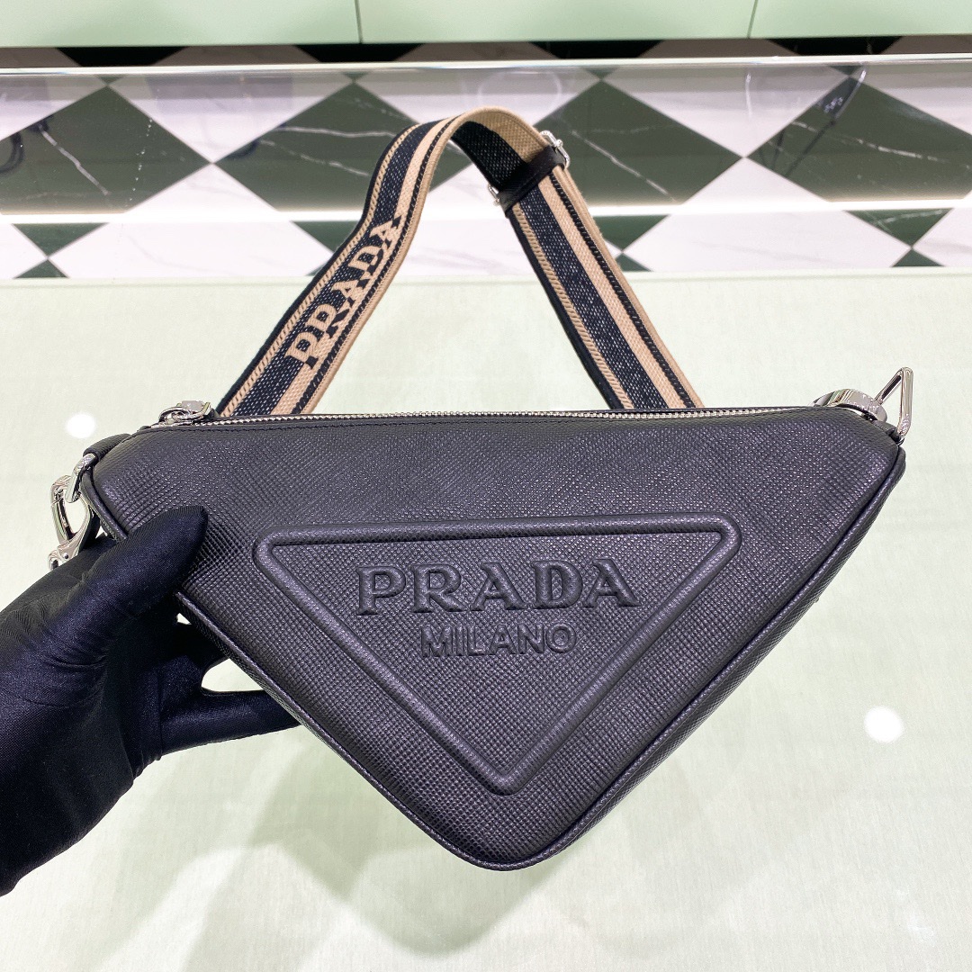 Pra*a triangle handbags 2vh155-28*18*11cm