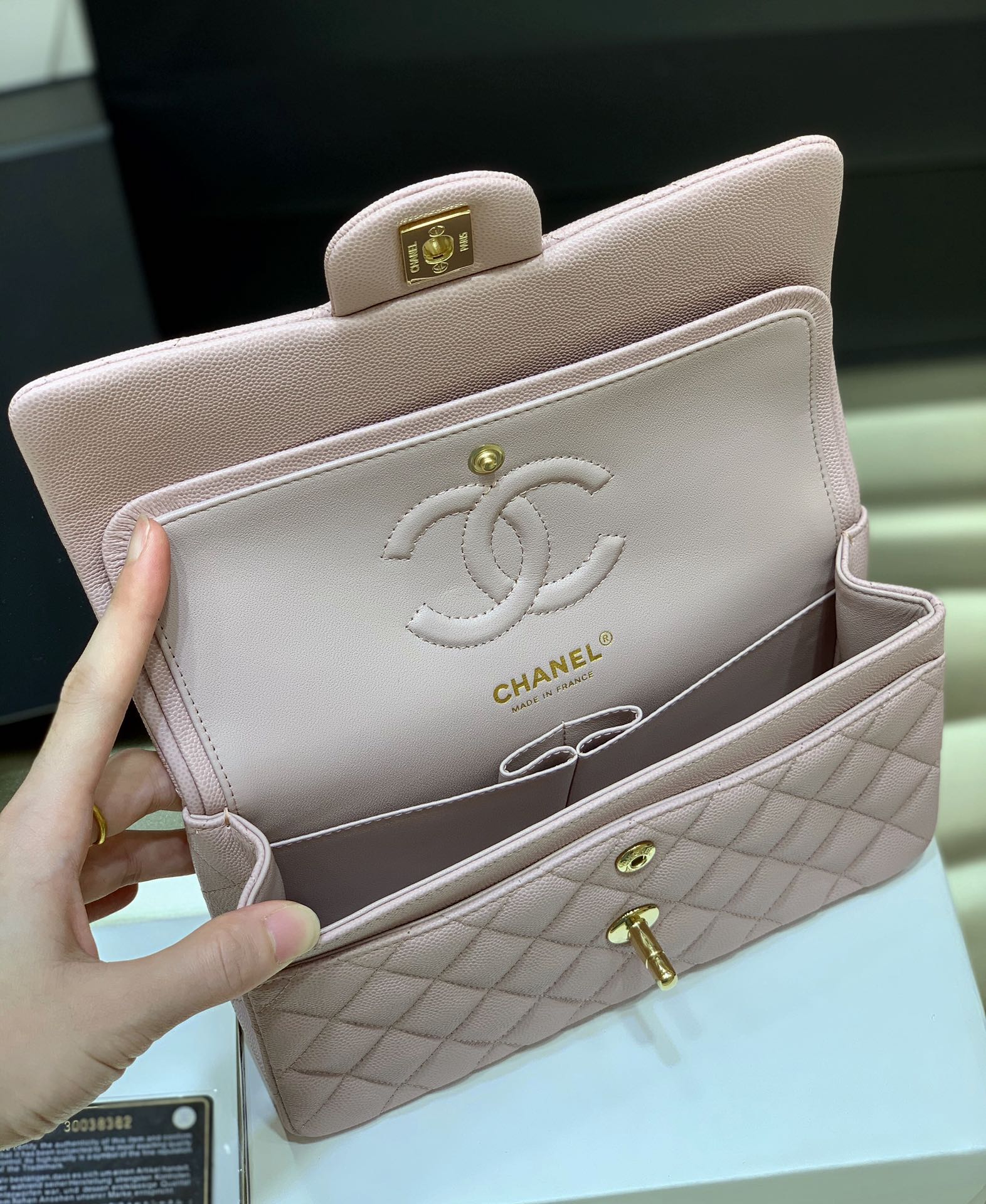 Ch@nel Flap Bag-Caviar-23CM