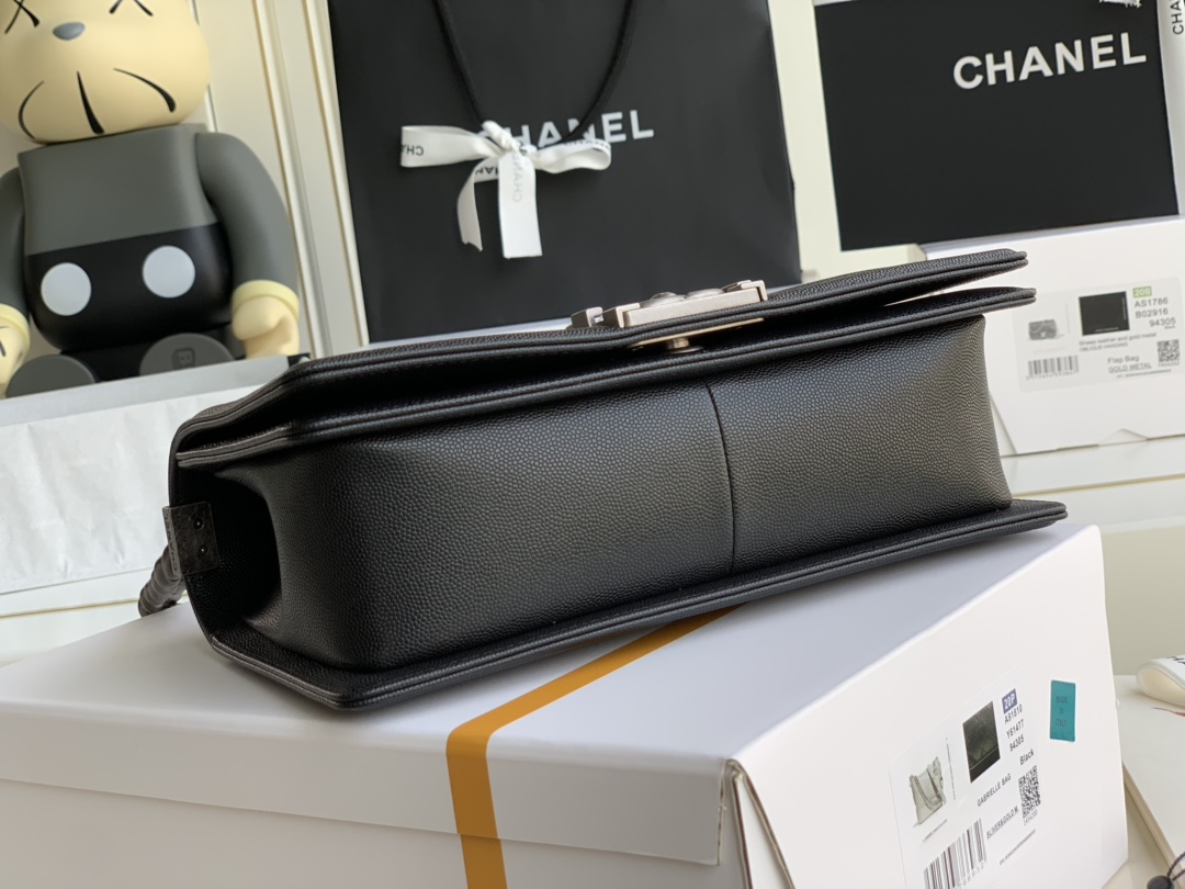 Ch@nel Boy Bag-Caviar-25CM