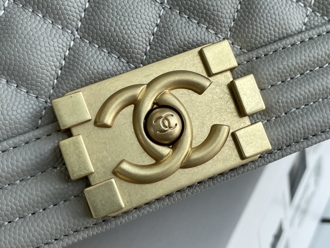 Ch@nel Boy Bag-Caviar-25CM