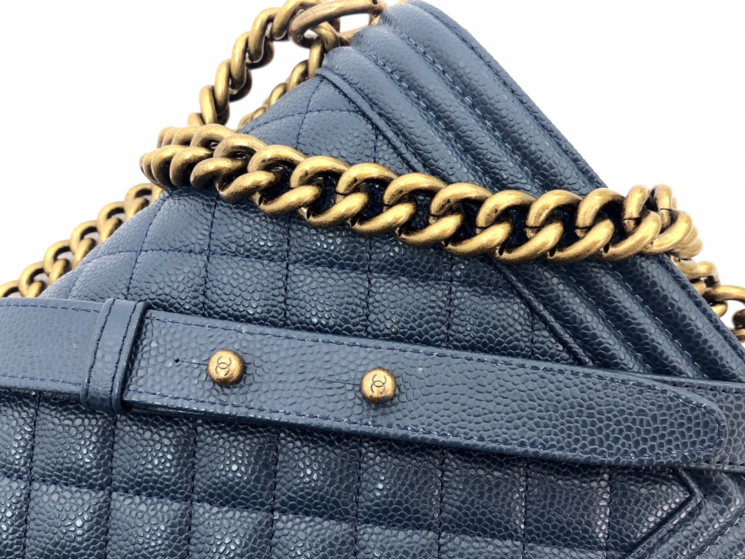 Ch@nel Boy Bag-Caviar-28CM