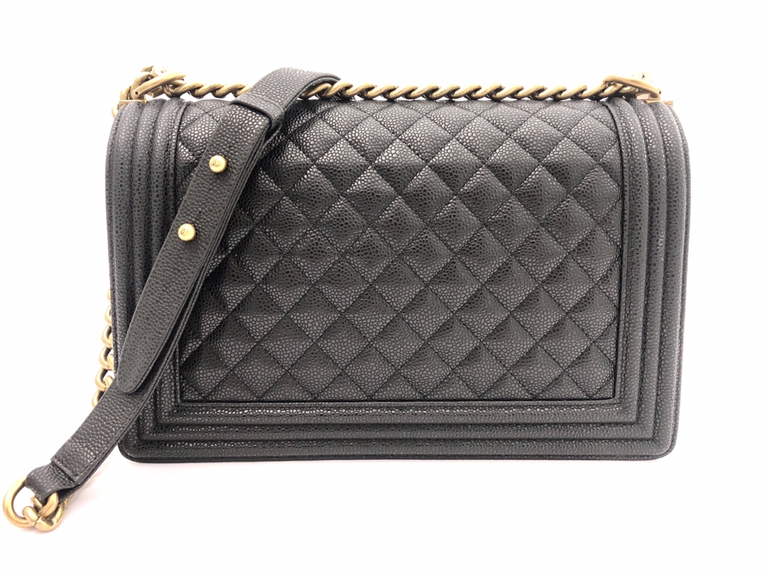 Ch@nel Boy Bag-Caviar-28CM